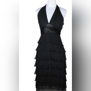 Laundry By Shelli Segal Black Layered Backless Dress